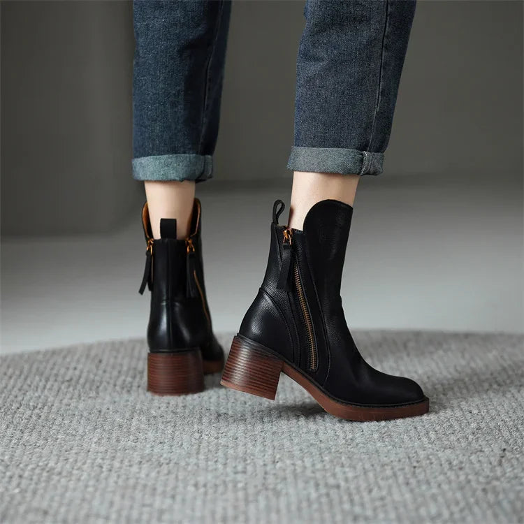 Anna- Lederstiefeletten