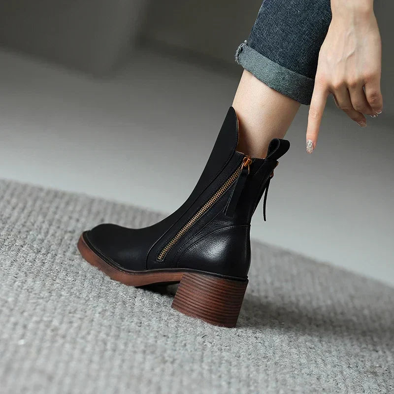 Anna- Lederstiefeletten