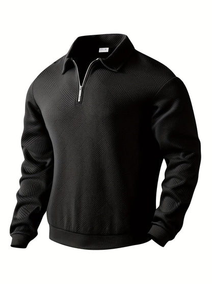Bastian – Vintage Zip-Up Pullover mit geometrischem Muster