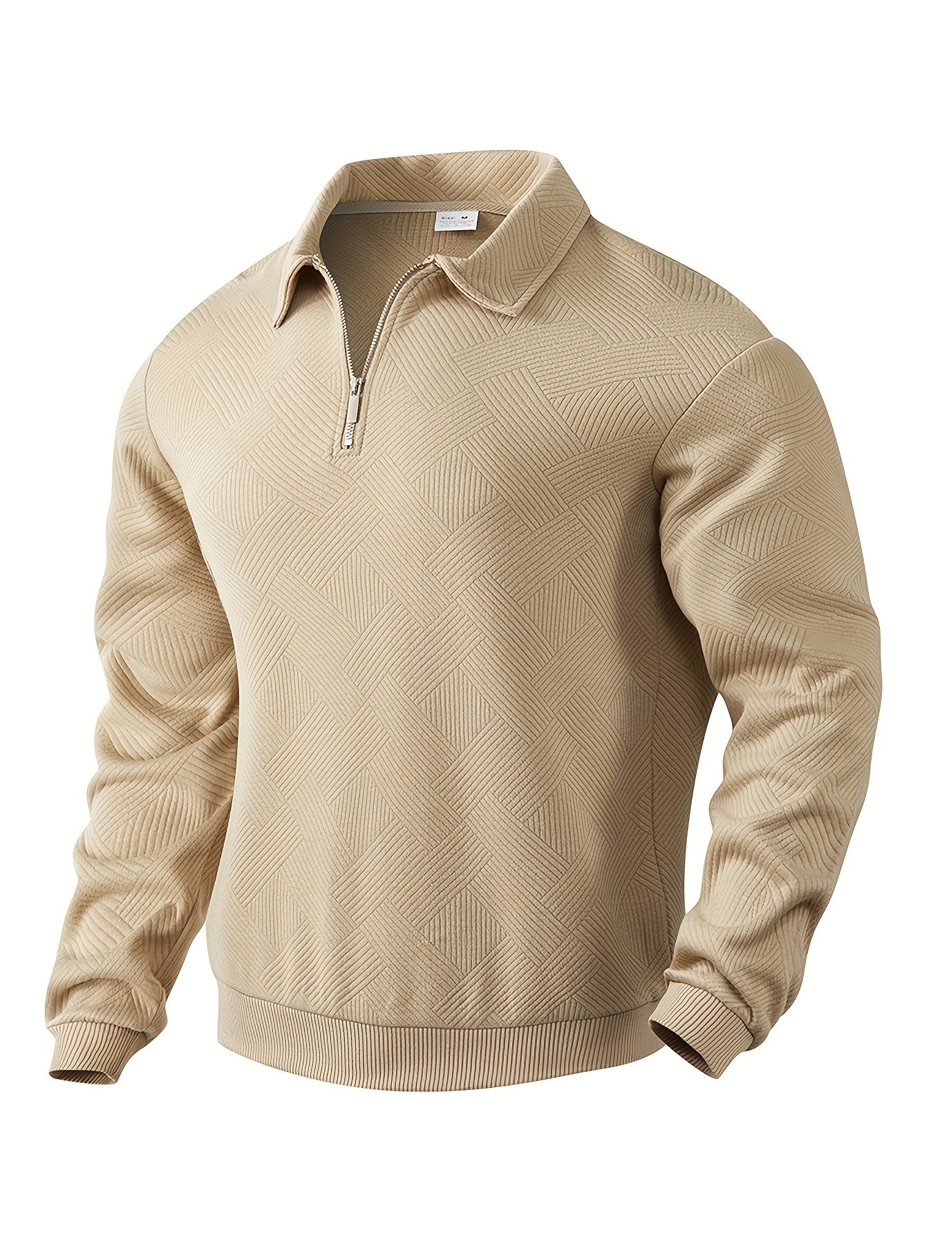 Bastian – Vintage Zip-Up Pullover mit geometrischem Muster