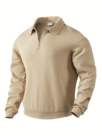 Bastian – Vintage Zip-Up Pullover mit geometrischem Muster
