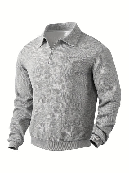 Bastian – Vintage Zip-Up Pullover mit geometrischem Muster