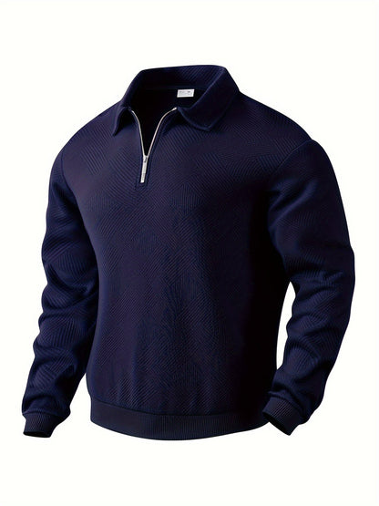 Bastian – Vintage Zip-Up Pullover mit geometrischem Muster