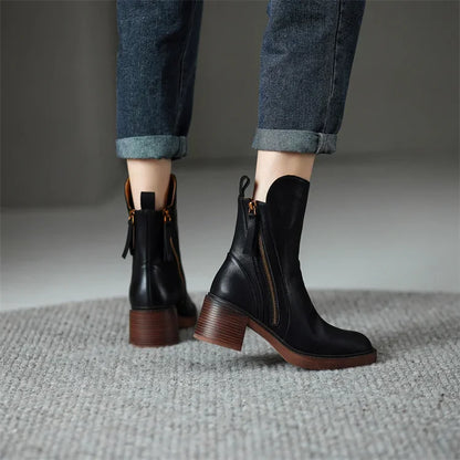 Anna- Lederstiefeletten