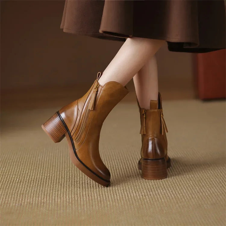 Anna- Lederstiefeletten