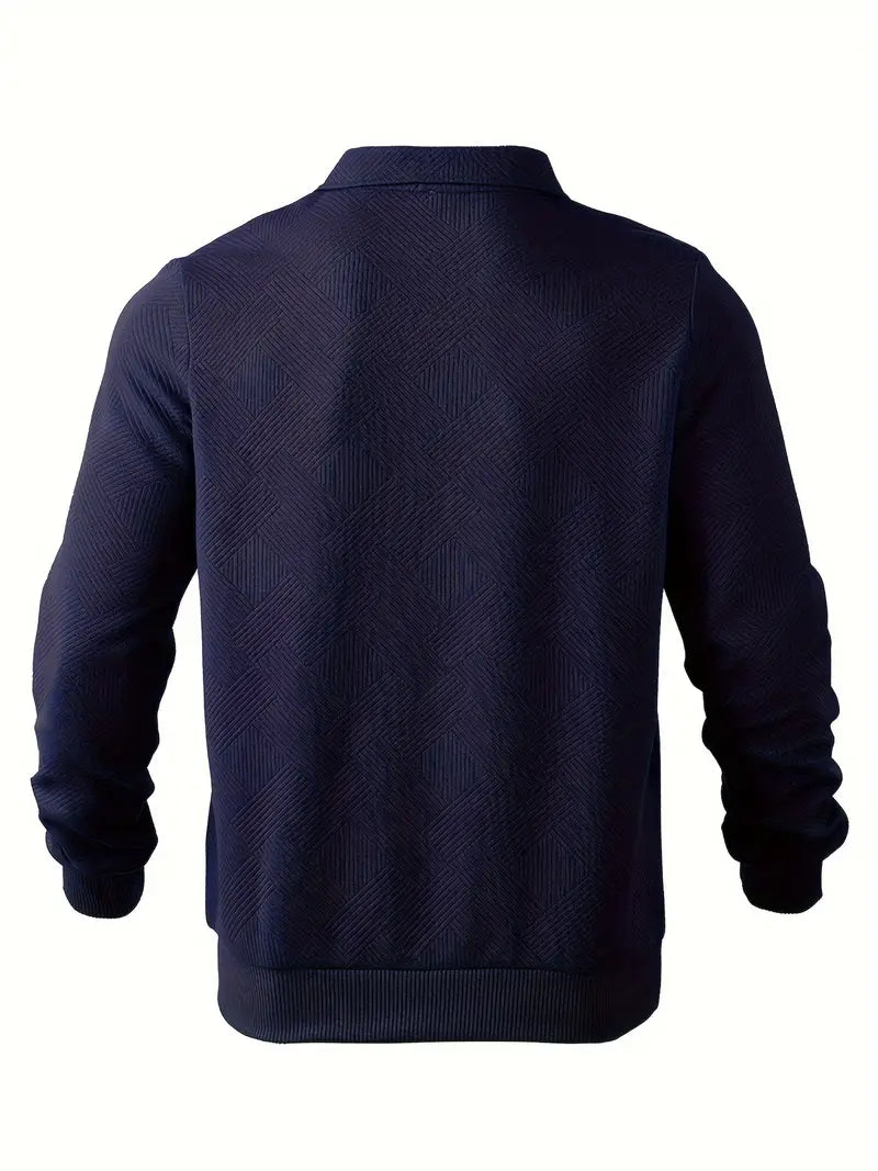 Bastian – Vintage Zip-Up Pullover mit geometrischem Muster