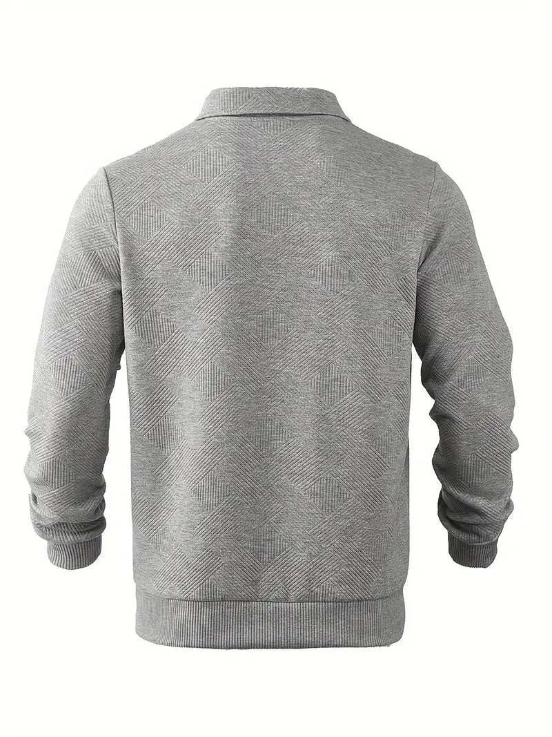 Bastian – Vintage Zip-Up Pullover mit geometrischem Muster
