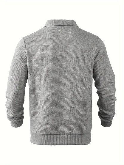 Bastian – Vintage Zip-Up Pullover mit geometrischem Muster