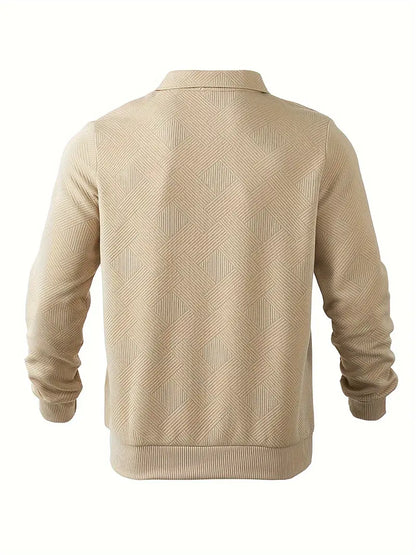 Bastian – Vintage Zip-Up Pullover mit geometrischem Muster