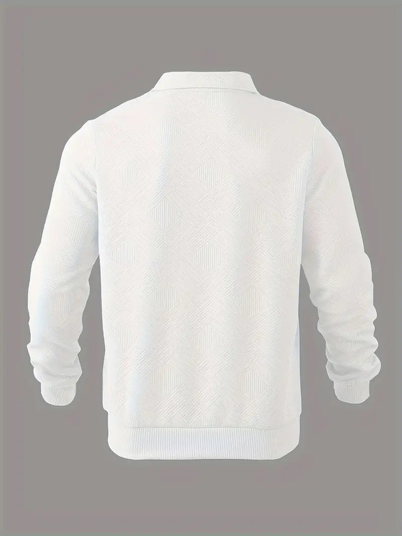 Bastian – Vintage Zip-Up Pullover mit geometrischem Muster