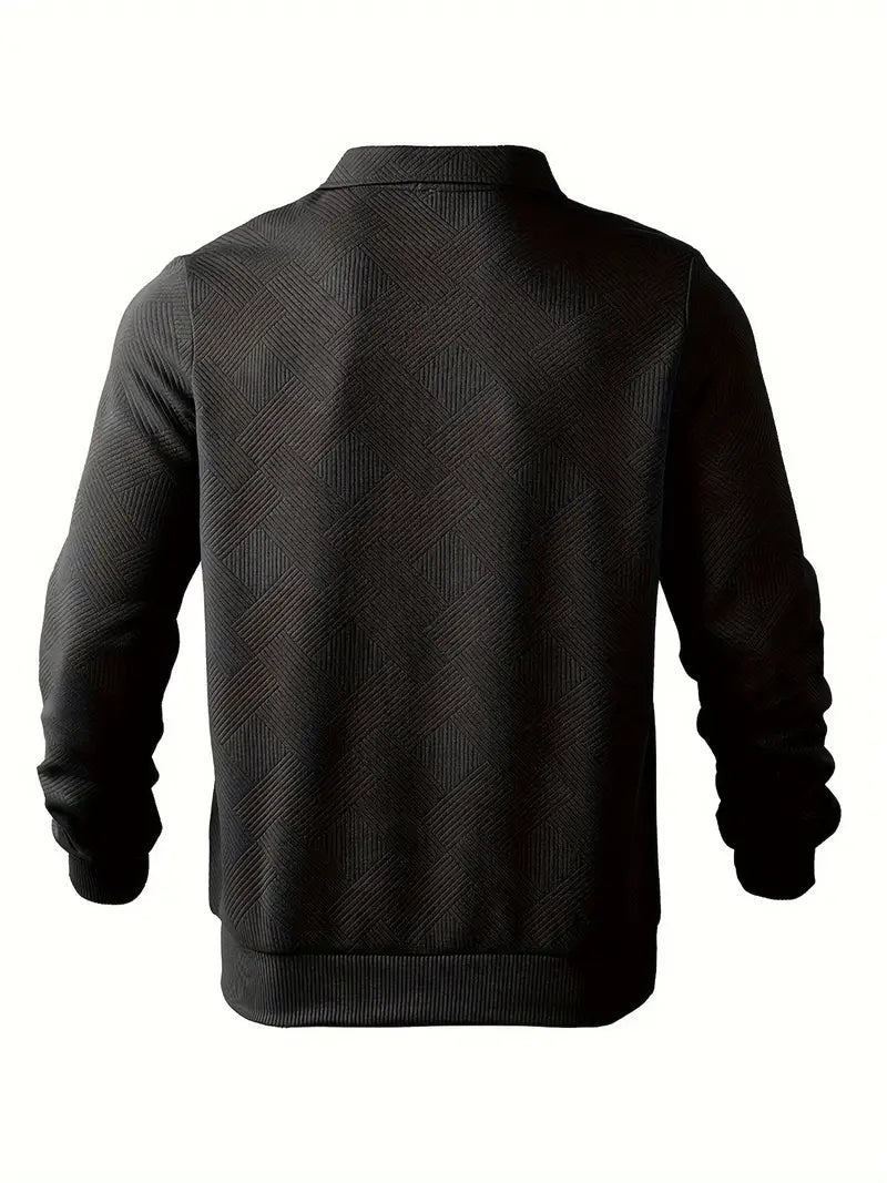 Bastian – Vintage Zip-Up Pullover mit geometrischem Muster